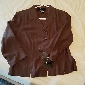 Silk button down top.